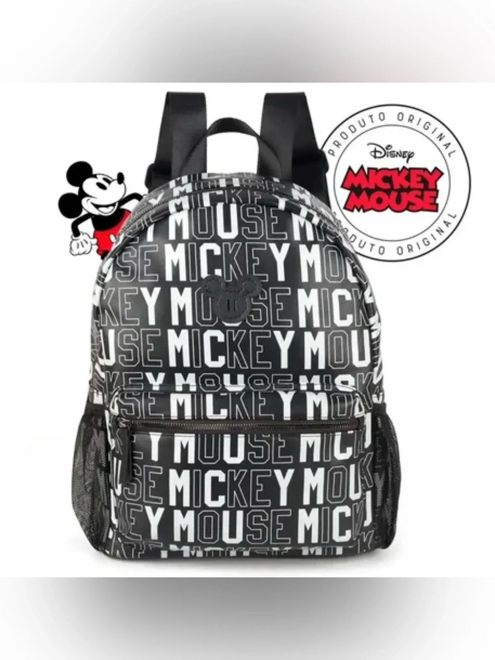 Disney Mickey Mouse Black &White Logo Print Backpack Unisex
